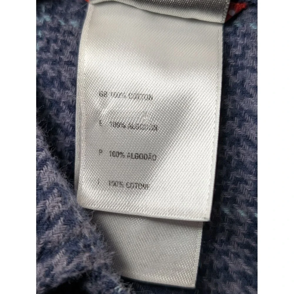 The North Face Mens 100% Cotton Flannel Shirt Micro‎ Check Purple/ Blue Small